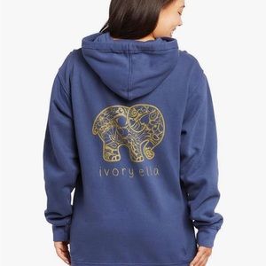 Ivory Ella Astro Paisley Oversized Hooded Sweatshirt